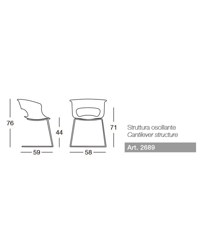 Poltrona Miss B Set da 2 antishock oscillante policarbonato - Made in Italy SCAB DESIGN