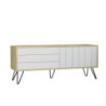 Mobile porta tv Picadilly struttura colore rovere con 2 ante a ribalta colore bianco