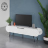 Mobile porta tv Capsule con due ante a ribalta e ripiani laterali colore bianco