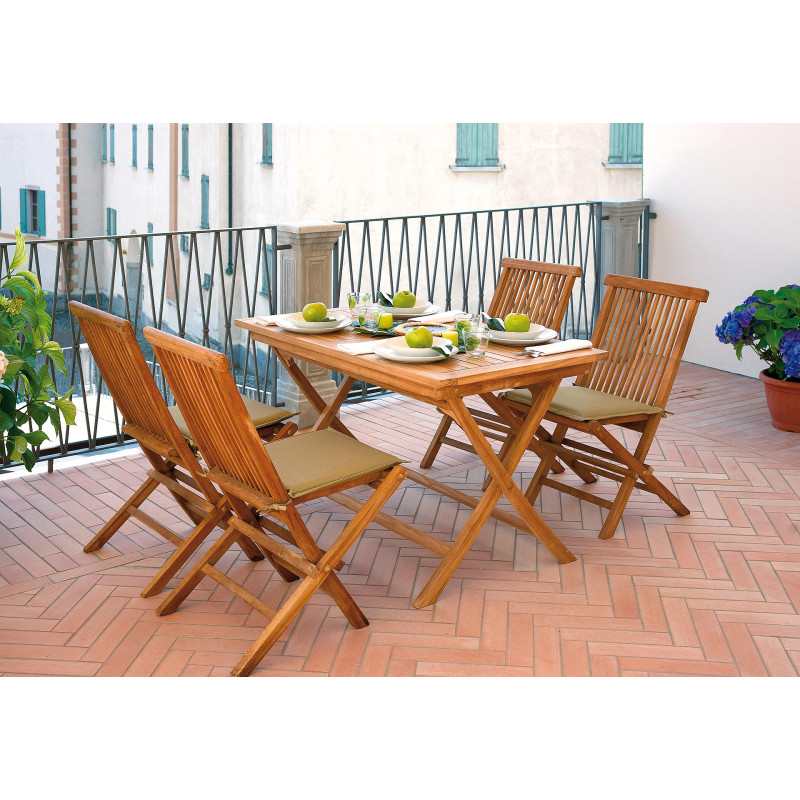 Tavolo Lipari Moia pieghevole teak 120x70cm esterno resistente