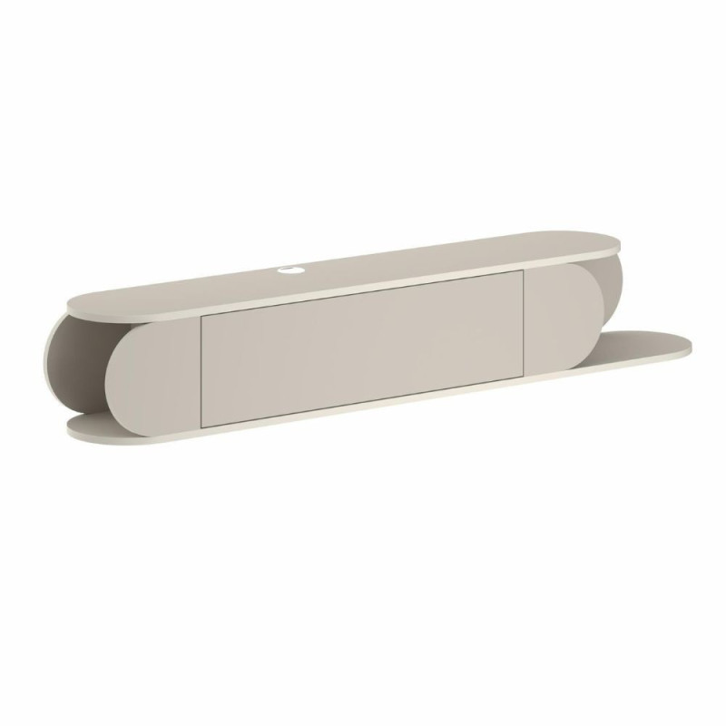 Mobile porta tv sospeso Tone con 2 ante a ribalta e vano laterale a giorno colore cashmere