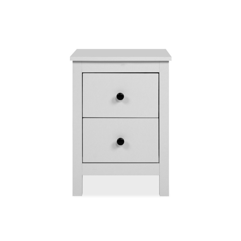 Comodino Karlstad 61A con 2 cassetti colore bianco