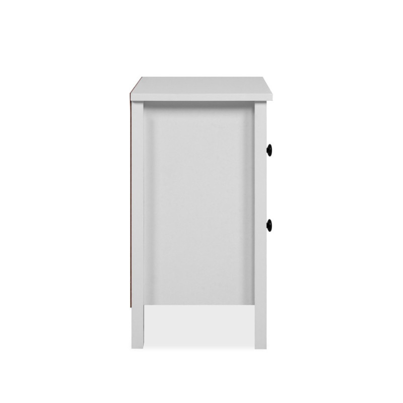 Comodino Karlstad 61A con 2 cassetti colore bianco