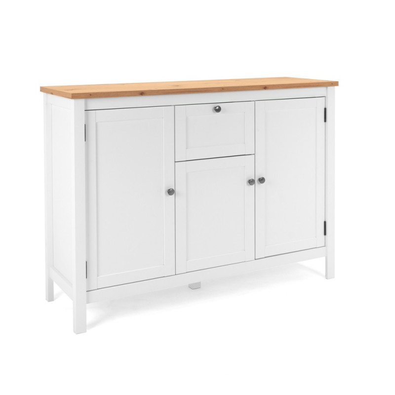 Madia Bergen57 con 3 ante e 1 cassetto bianco e top artisan oak