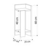 Tavolino comodino di design Elos 27x25x60h colore tortora destro