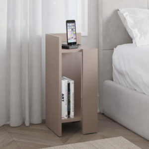 Tavolino comodino di design Elos 27x25x60h colore tortora sinistro