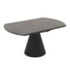 Tavolo allungabile Yandan con piano effetto marmo brown lucido con gamba nera