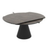 Tavolo allungabile Yandan con piano effetto marmo brown lucido con gamba nera
