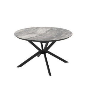 Zoom Tavolo allungabile Dobok con allunga 34 cm colore piano effetto marmo nero arabesque lucido e gambe in metallo nero