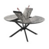 Tavolo allungabile Dobok con allunga 34 cm colore piano effetto marmo nero arabesque lucido e gambe in metallo nero