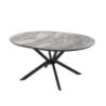 Tavolo allungabile Dobok con allunga 34 cm colore piano effetto marmo nero arabesque lucido e gambe in metallo nero