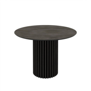 Zoom Tavolo Olympus con piano in irony grey super matt e struttura in legno nero