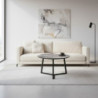 Tavolino da salotto Klint con piano effetto marmo nero arabesque e gambe nere