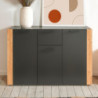Madia Cento 01B con 3 ante e 1 cassetto colore antracite e laterali legno rovere artisan