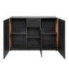 Madia Cento 01B con 3 ante e 1 cassetto colore antracite e laterali legno rovere artisan