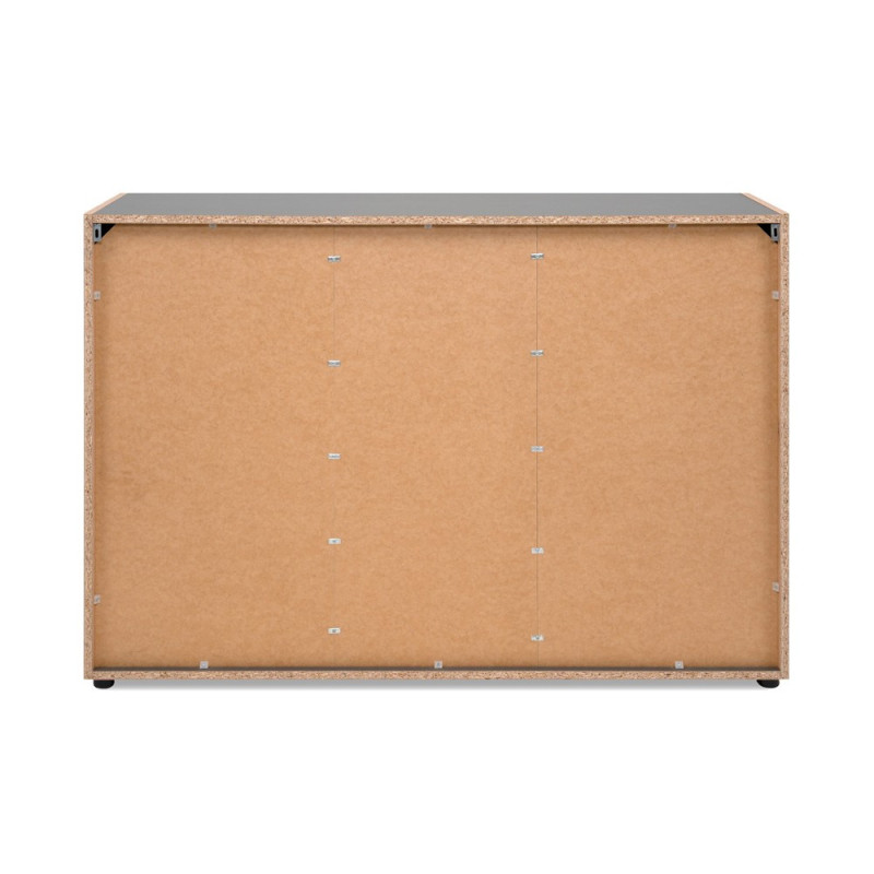 Madia Cento 01B con 3 ante e 1 cassetto colore antracite e laterali legno rovere artisan