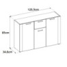 Madia Cento 01B con 3 ante e 1 cassetto colore antracite e laterali legno rovere artisan
