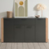 Madia Cento 51A con 4 ante e 1 cassetto colore antracite e laterali legno rovere artisan
