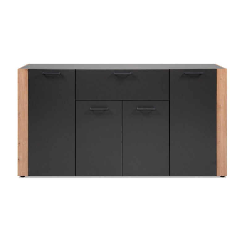 Madia Cento 51A con 4 ante e 1 cassetto colore antracite e laterali legno rovere artisan
