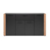 Madia Cento 51A con 4 ante e 1 cassetto colore antracite e laterali legno rovere artisan