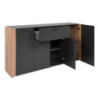 Madia Cento 51A con 4 ante e 1 cassetto colore antracite e laterali legno rovere artisan