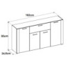 Madia Cento 51A con 4 ante e 1 cassetto colore antracite e laterali legno rovere artisan