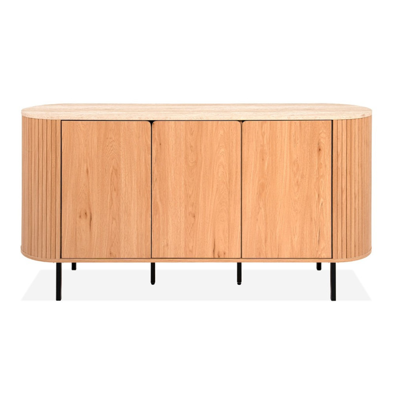 Madia Fabia 51A con 3 ante colore rovere e top effetto travertino