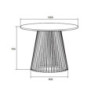 Tavolo rotondo Garle 81A con base cannettata in legno naturale