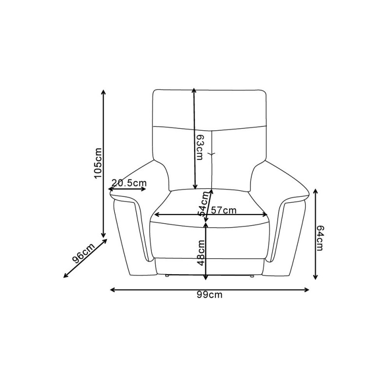 Poltrona relax Elysio con recliner elettrico in tessuto G268 grigio
