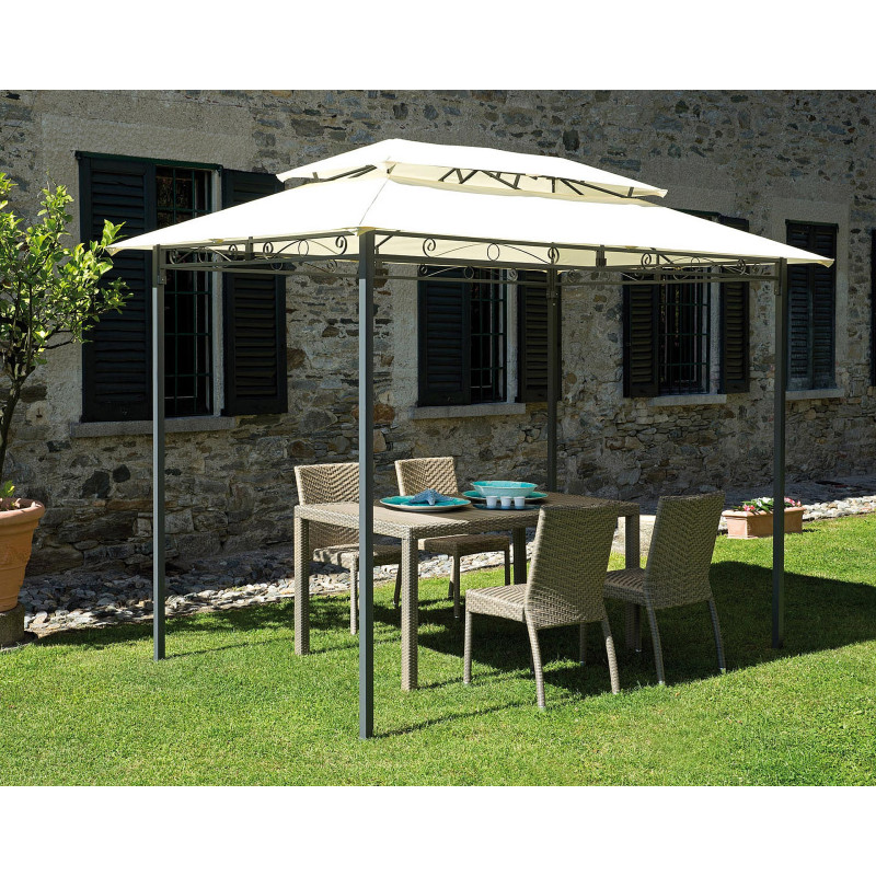 Gazebo Illinois rettangolare Moia 3x2 m resistente e versatile