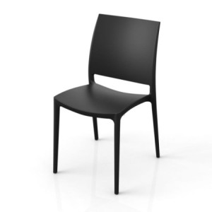 Zoom Sedia Curtis polipropilene nero grafite design ergonomico set 4 pezzi