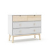 Cassettiera Estefania in legno con 2 cassetti bianchi e 2 cassettini pino