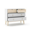 Cassettiera Estefania in legno con 2 cassetti bianchi e 2 cassettini pino