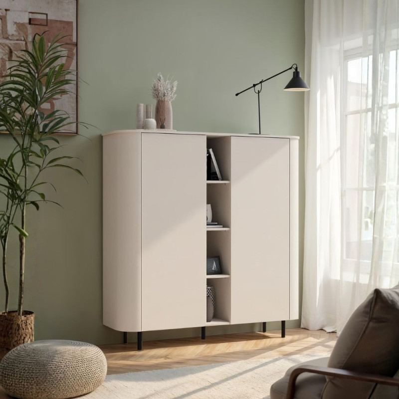 Mobile contenitore Marini 2 ante e 4 vani a giorno in colore cashmere