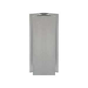 Angolare per zoccolo 90° R12 doppio rivestimento in PVC alluminio satinato H 10 cm.