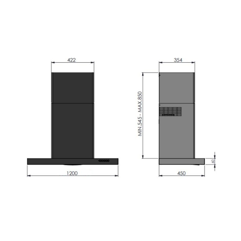 Cappa aspirante Faber LUFT X A120 a parete 120 cm acciaio inossidabile classe A