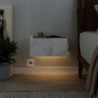 Comodino sospeso Onda colore bianco e cashmere con luci integrate