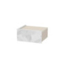 Comodino sospeso Onda colore bianco e cashmere con luci integrate