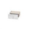 Comodino sospeso Onda colore bianco e cashmere con luci integrate