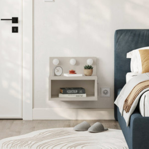 Comodino sospeso Treo con luci integrate colore cashmere