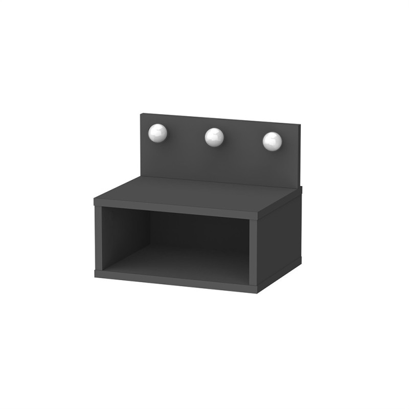 Comodino sospeso Treo con luci integrate colore antracite