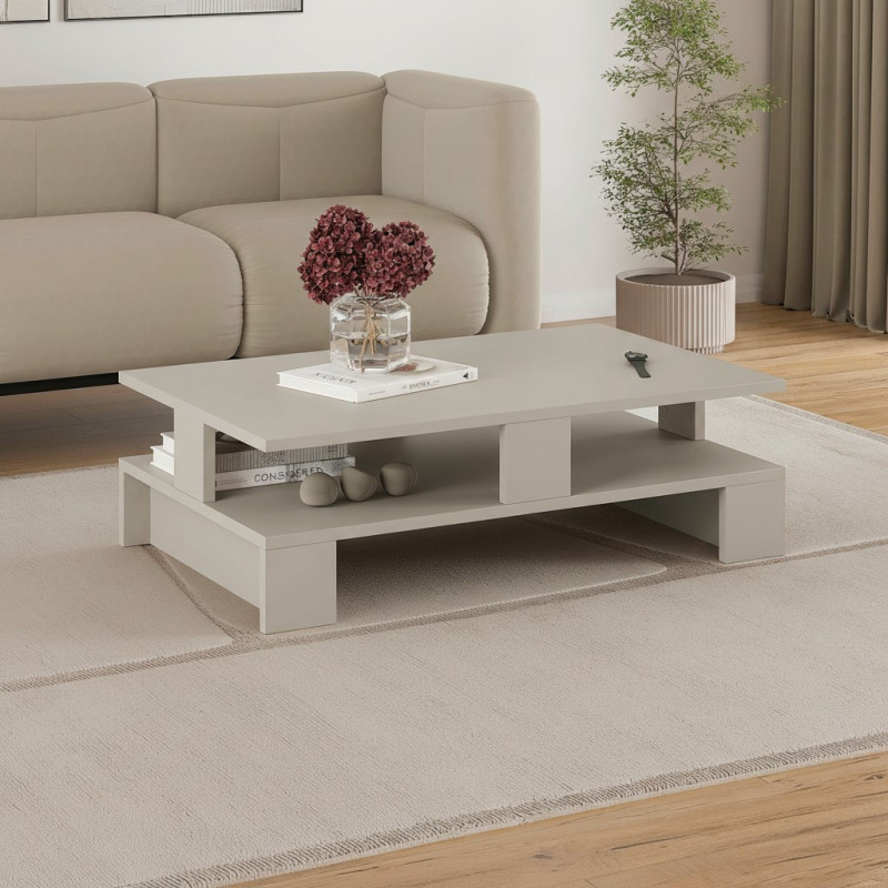 Tavolino da salotto Mansu cashmere doppio ripiano