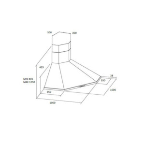 Zoom Cappa parete Samet MCIX106 ad angolo 100 cm in acciaio inox