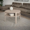 Tavolino da salotto Aura rotondo con ripiano colore cashmere