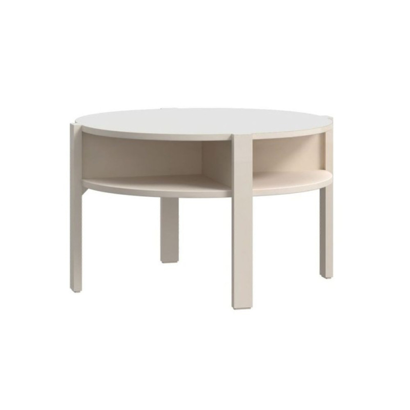 Tavolino da salotto Aura rotondo con ripiano colore cashmere
