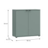 Mobile multiuso Segno con due ante L 80 cm. colore verde salvia
