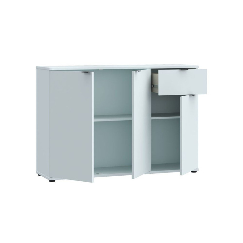 Mobile multiuso Segno con tre ante e 1 cassetto L 120 cm colore grigio chiaro