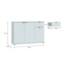 Mobile multiuso Segno con tre ante e 1 cassetto L 120 cm colore grigio chiaro