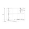 Mobile multiuso Segno con tre ante e 1 cassetto L 120 cm colore grigio chiaro