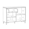 Madia Unit 2 ante e 1 cassetto cannettato L 103.1 x P 41.9 x H 79 cm. colore cashmere con top rovere